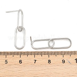 Овальные серьги-гвоздики из нержавеющей стали 316 EJEW-D339-04P