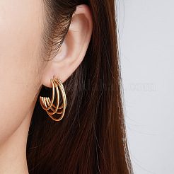 Серьги шпилька нержавеющая сталь PW-WG789EE-01