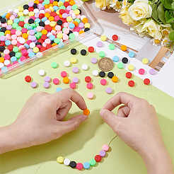 300шт 10 цвета непрозрачные акриловые бусины&nbsp;MACR-ME0001-11