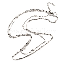 Латунные двухслойные ожерелья&nbsp;NJEW-D302-54P