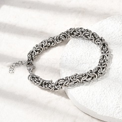 Bracelets à chaînes byzantines en acier inoxydable 304 pour femmes&nbsp;BJEW-P399-01A-P