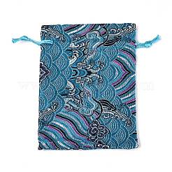 Атласные сумки с китайской вышивкой на завязках ABAG-N008-10x14-A01