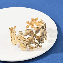 Браслеты-манжеты из нержавеющей стали 304 для женщин&nbsp;BJEW-U045-01G