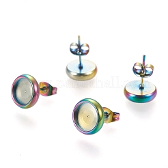 Boucles d'oreilles à tige en acier inoxydable 304 avec placage ionique (IP)&nbsp;LS-STAS-K202-05C-M