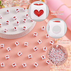 200 perles acryliques blanches opaques&nbsp;MACR-OC0001-15