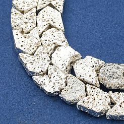 Fili di perle di roccia lavica naturale elettrodeposta&nbsp;G-I360-X02-04