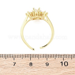 Латунные кольца-манжеты с микропаве и прозрачным цирконием для женщин&nbsp;RJEW-A062-03G