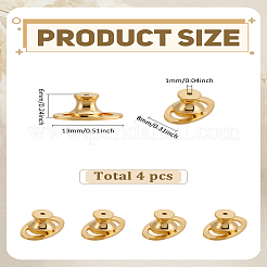 4 шт. Латунные гайки для ушей&nbsp;KK-LP0004-04G