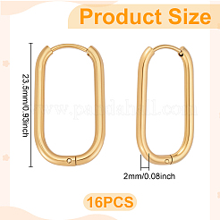 16 шт. ионное покрытие (IP) серьги-кольца из нержавеющей стали 304 для женщин&nbsp;EJEW-UN0003-01