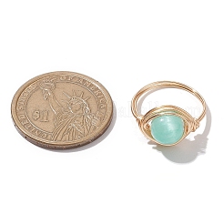 Круглые кольца на палец из натурального селенита RJEW-JR00763