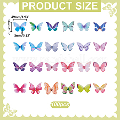 100 шт. 3D-наклейки для глаз из органзы в виде бабочки&nbsp;MRMJ-ME0001-06