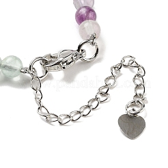 Braccialetti da donna con fluorite naturale rotonda&nbsp;BJEW-K251-02B
