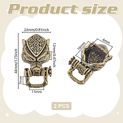 1 шт. латунные застежки-скобы в виде волка&nbsp;KK-GA0002-23B