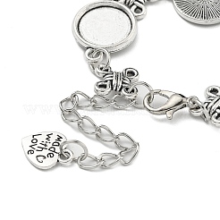 Fabricación de pulseras de cadena de eslabones de aleación chapada en plata antigua&nbsp;MAK-K023-03E-AS