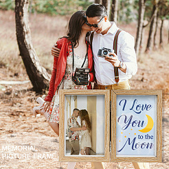 „Ich liebe dich bis zum Mond“-Holz-Bilderrahmenbox&nbsp;AJEW-FG0004-02C