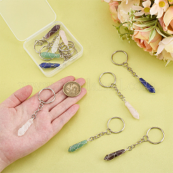 10шт брелок из натуральных драгоценных камней 5 цветов KEYC-ME00004