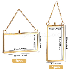 Cadre photo suspendu en verre en laiton&nbsp;HJEW-BC0001-03G