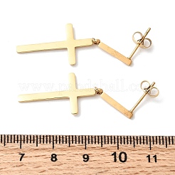 Серьги-гвоздики с подвесками из нержавеющей стали 304 EJEW-G453-12G