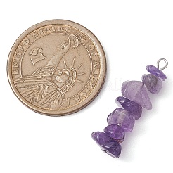 Подвески с бусинами из натурального лавандового аметиста и натурального голубого кружевного агата градиентного цвета&nbsp;PALLOY-JF02791-03