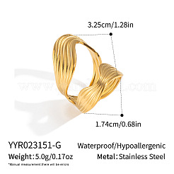 Anillos abiertos de acero inoxidable 304 irregulares para esposas&nbsp;EA3390-1