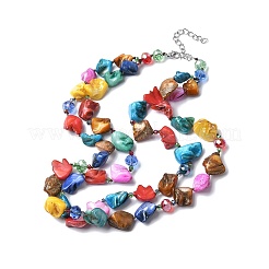 Двухслойные ожерелья из ракушек в стиле бохо NJEW-C072-04