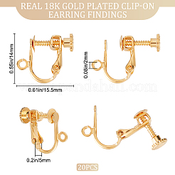 Risultati di orecchini a clip in ottone 20 pezzo&nbsp;KK-BBC0009-60