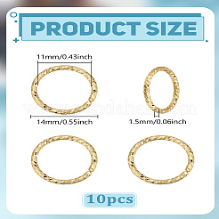 10 шт. латунные текстурированные открытые соединительные кольца&nbsp;KK-LP0004-39