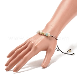 Braccialetto di perline intrecciate con chip di amazzonite naturale&nbsp;BJEW-JB08019-14