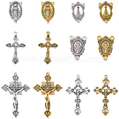 48 Stück 12 Stile DIY Legierung Anhänger und Link Zubehörse Kits&nbsp;FIND-SC0021-27