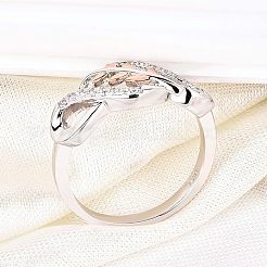 Кольца для женщин из цинкового сплава со стразами&nbsp;FS-WG08E4B-02