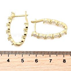 Латунные серьги-кольца из прозрачного кубического циркония EJEW-Z121-11G