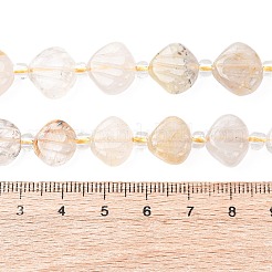 Нити резных бусин из натурального золота с рутиловым кварцем&nbsp;G-H339-A02-01