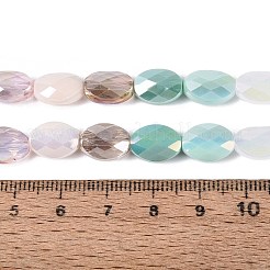 Stränge aus galvanisierter Jade-Imitation und undurchsichtigen sowie transparenten Glasperlen&nbsp;X-EGLA-Q135-8x11MM-01C