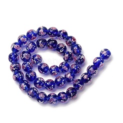 Светящиеся бусины ручной работы из искусственного песка в технике лэмпворк LAMP-B028-03N-10mm