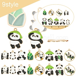 36 шт. 9 подвески из сплава и эмали в стиле панды&nbsp;ENAM-FS0002-31