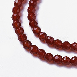天然石カーネリアンビーズ連売り  多面カット  ラウンド  レッド  2~3x2~2.5mm  穴：0.2mm  約181~210個/連  15.9~16.3インチ（40.4~41.5cm）&nbsp;G-F596-12A-2mm