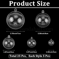 25 шт. 5 стиля прозрачных акриловых елочных шаров-подвесок&nbsp;DIY-CP0013-38