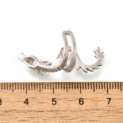 Серьги-каффы из латуни с прозрачным кубическим цирконием&nbsp;LS-EJEW-Q025-01A-P