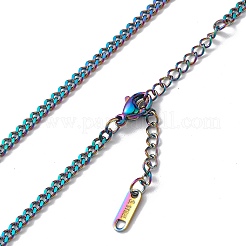 Collana a catena in acciaio inossidabile 304 placcata ionica (ip) per uomo e donna&nbsp;NJEW-K245-018B