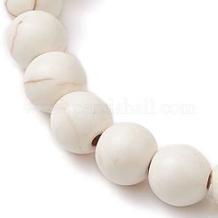 Braccialetti elasticizzati rotondi con perline turchesi sintetiche da 8 mm&nbsp;BJEW-JB10467-02