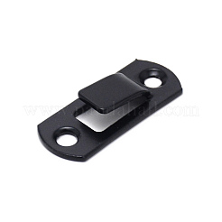 ステンレス鋼のロックキャッチクラスプ  鉄ねじ付き  電気泳動黒  73x10.5x52mm  穴：4.5mm&nbsp;AJEW-WH0239-72
