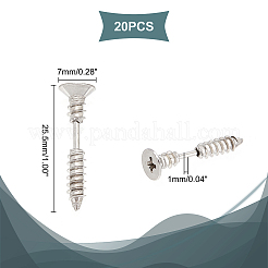 20 шт. вакуумное покрытие pvd из нержавеющей стали 304 унисекс панк хип-хоп рок серьги-гвоздики в форме гвоздика с винтами&nbsp;EJEW-UN0001-80