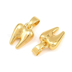 真鍮製チャーム  歯のチャーム  18KGP本金メッキ  11.5x8x4mm  穴：5x3mm&nbsp;KK-CBA9AB3-26G
