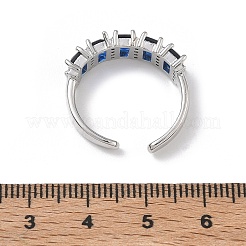 Anelli aperti con polsino in ottone micro pavé di zirconi cubici per donna&nbsp;RJEW-L343-16P
