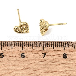 Herzförmige Ohrstecker aus Messing mit Mikropavé-Fassung aus Zirkonia für Damen&nbsp;CU-CBAE7DF-40G