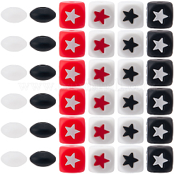 70 pièce de perles en silicone en forme d'étoile&nbsp;SIL-PA0001-35