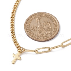 Ожерелья с подвесками-крестами из нержавеющей стали 304 NJEW-JN04617