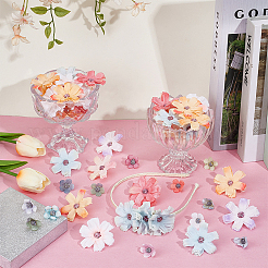 170 шт. 17 стиля шелковой ткани ручной работы цветок&nbsp;AJEW-PH0006-58