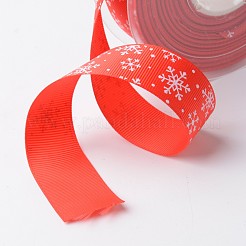 Flocon ruban polyester grosgrain pour noël&nbsp;SRIB-K002-25mm-D01