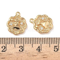 Рождественские подвески из латуни с микропаве из прозрачных кубических цирконий KK-A280-03C-G